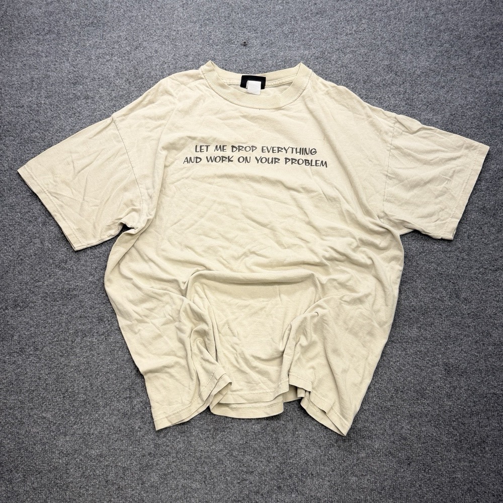 No Boundaries Men's Shirt Y2K Graphic T Shirt Tan Size XL